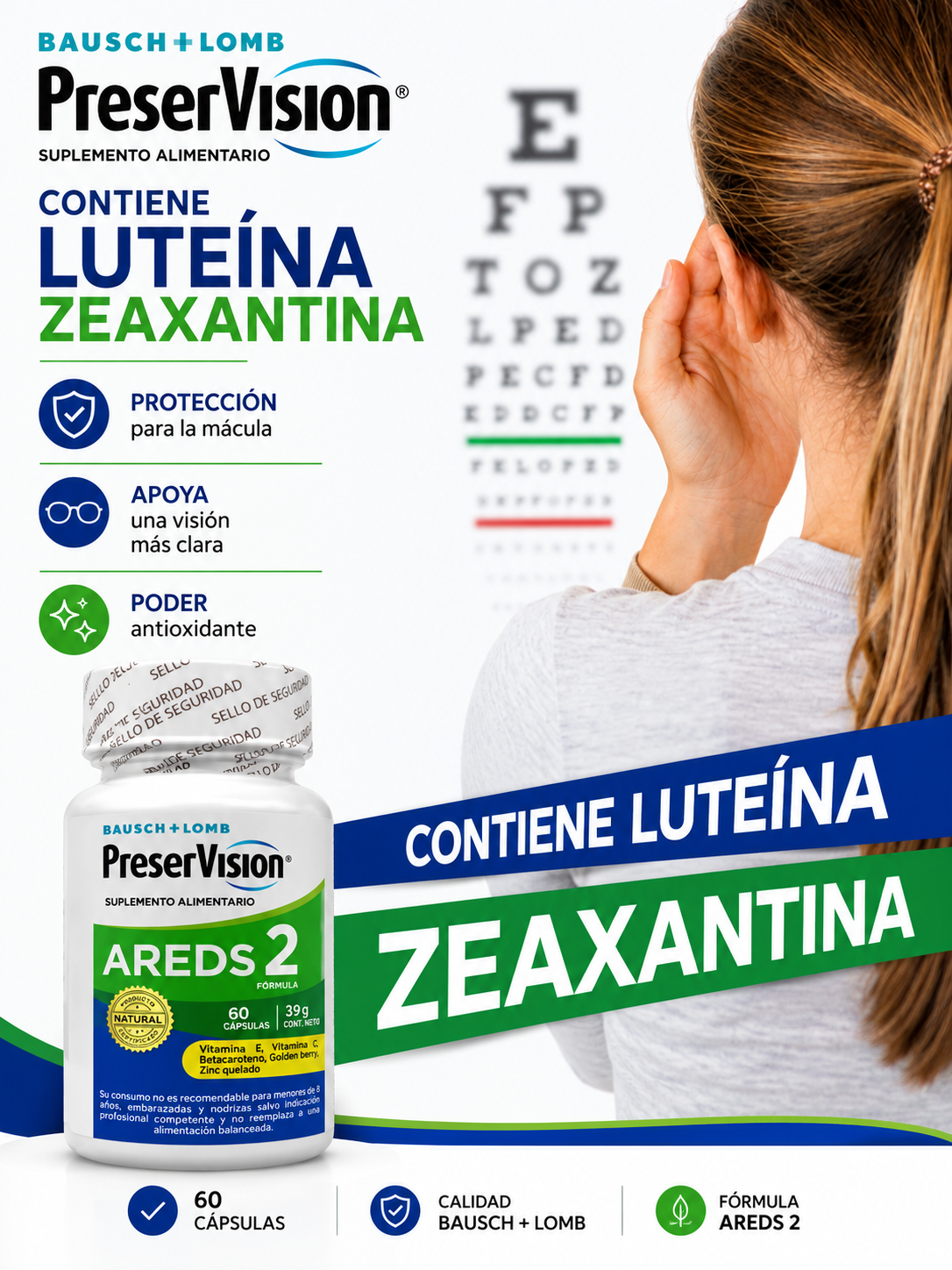 PreserVision AREDS 2 | Suplemento para la Salud Visual | 60 Cápsulas