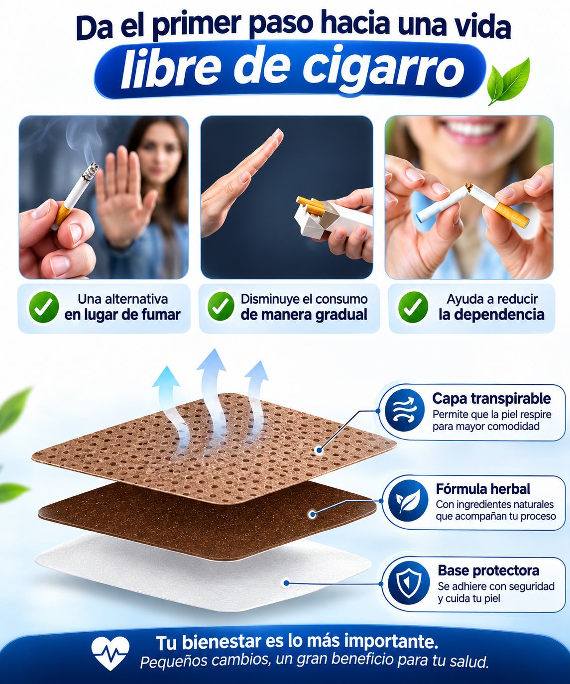 StopFume™ Parches Naturales para Dejar de Fumar 10 PCS
